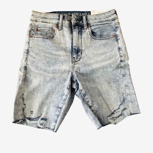 American Eagle Super Hi-rise Biker Mid-Length Next Level Stretch Denim Shorts